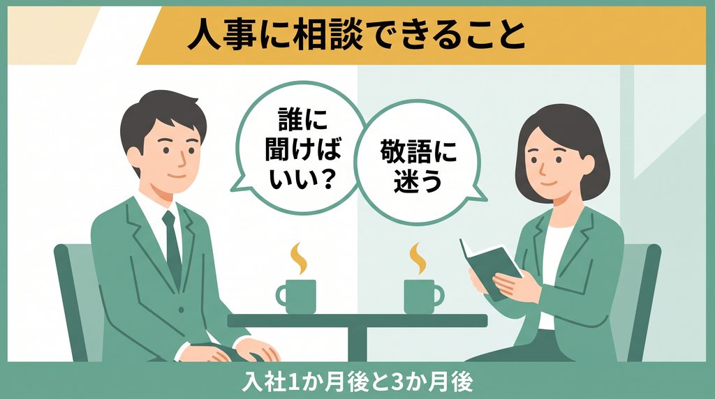 アットホームな職場に馴染めないとき人事に相談する面談の図