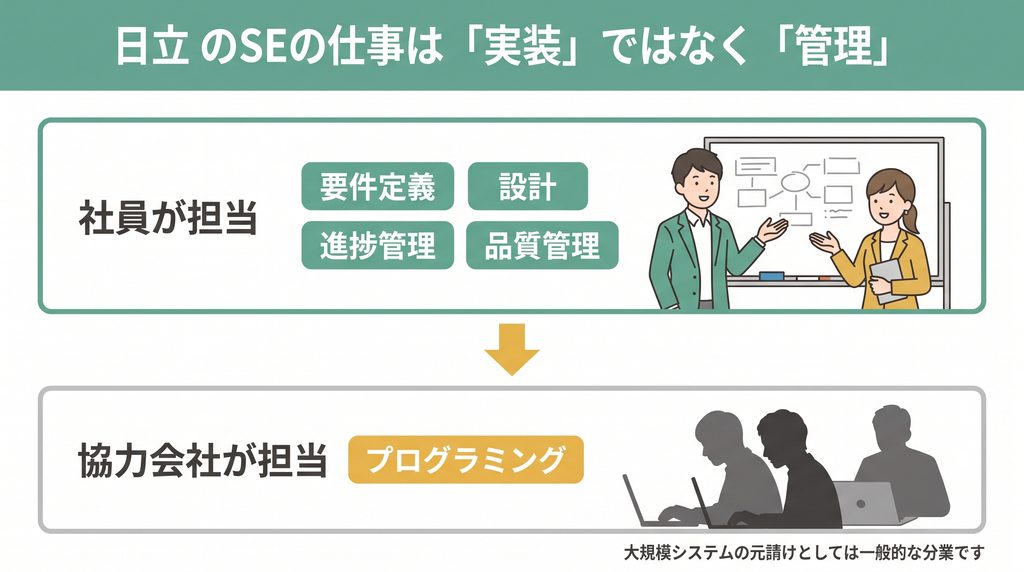 日立のSEの分業体制を示した図